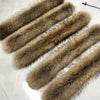 Real Fur Collar for Coat Parkas Women Winter Natural Raccoon Fur Scarf for Jacket Warm Furry Hood Trim with Buttons