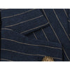 Slim Fit Women Striped Cropped Suit Jacket Notched Lapel Double Breasted Metal Buttons Vintage Military Blazer Fall Outerwear