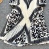 American European Style Women's Casual Elegant Pleated Dress Long Sleeve Printed Ankle Length Dress