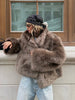 Modern Faux Fur Like Plush Jacket Autumn Winter Women's Warm Trench Coat Thicken Lady's Party Street Wear