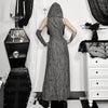 Chic Streetwear Outfit Mall Gothic Sleevelees Hooded Dress Punk Grunge Holes Hem Split Dresses for Women with One Cuff
