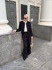 Chic Black Round Neck Napoleon Military Jacket Women Casual Full Sleeve Buttons Cropped Slim Coat Lady Daily Street Jackets