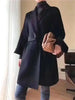Autumn Women Elegant Double-sided Long Sleeve Solid Color Cardigan Cashmere Soft Coat Female 2W402