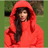 Warm Women's Hooded Cotton Padded Coats Loose Solid Stand Collar Full Sleeve Zipper Pockets Coat Autumn Winter Lady Outwear