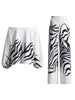 Casual Printing Two Piece Sets For Women Slash Neck Lantern Sleeve Tops High Waist Pant Loose Set Female