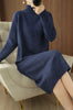 Women's Knit Sweater Dress Loose Knitted One-piece Dresses For Women Autumn Winter With Midi Korean