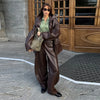 Casual Pu Leather Women Jacket Street Long Sleeve Stand Collar Zippers Female Outwear Autumn Winter Lady Streetwear