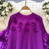 African Women's Pleated Dress Stereo Flower Loose Large Size Stretchy Temperament Long Dress Middle East Wrinkle-Free