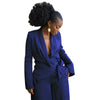 Street OL Work Women's Set Long Sleeve Blazers Tops and Wide Leg Pants Suit Fall Vacation Two 2 Piece Set Outfits