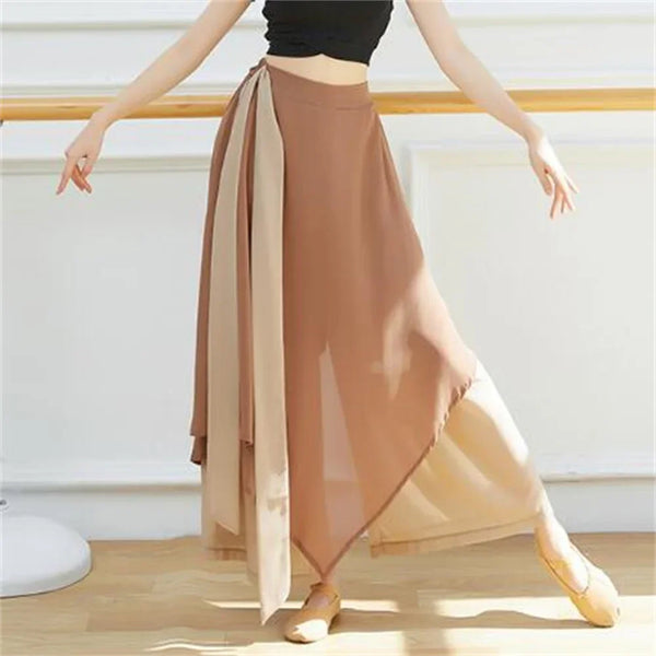Chinese Chiffon Loose Skirt Wide Leg Loose Trousers Women Korean Sweatpants Classical Dance Pants Dancer Performance