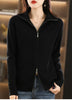Autumn Winter Long Sleeved Knitted Cardigan Woman Zipper Casual Knitting Sweater Jacket Female Knitwear Top