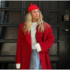 Autumn Winter Solid Women's Woolen Overcoat Urban Long Sleeve Lapel Button Female Outwear Elegant Lady Overcoats