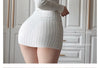 Women Transparent Sexy See Through Mini Dress Korean Outdoor Expose White Sheer Slim Fit Above Knee Longsleeve Crop Skirts