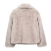 White Faux Fur Coat Woman coats Autumn Winter Fur Plush Fluffy Jacket Warm Red Gray Black Outerwears