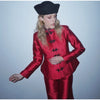 Stand-Collar Satin Frog-Button Jacket Cream Tailored Long-Sleeve Silky Spring Elegant Retro Women Outerwear Blazer
