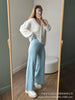 Women Knitted Thick Cashmere Wool Cardigan Chic V Neck Single Breasted Long Sleeve Sweater Fall Winter Coat Outwear