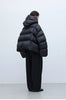 Stylish Silhouette 90% White Goose down Hooded down Jacket for Women, Curved Sleeve Puffer Coat, Thickened Outerwear, Winter Model