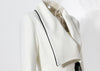 Women's Blazer Skew Collar Asymmetric Pleating Mesh Spliced Slim Designer Suit Jackets Autumn Tide 7AB4740