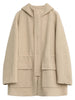 Women's Woolen Coat Loose Solid British Hooded Jackets Drawstring Mid-length Ladies Windbreaker Autumn Winter
