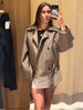 Chic Plaid Loose Women's Autumn Coats Belts Double-Breasted Lace-Up Turn-Down Collar Full Sleeve Lady Jacket Female Outwear