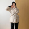 Winter Women's Down Jackets Ultra Light Warm Cusual Coat Female Puffer Jacket With Belt Plus Size Hooded Short Parka