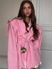 Elegant Commute Suit jacket Female Lace-Up Loose Pocket Patchwork Lapel Party Looks Outwear For Women Bandage Coat jacket