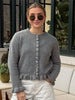 Women Elegant Yellow Sweater O Neck Single Breasted Long Butterfly Sleeve Knitted Cardigan Autumn Office Lady Coat