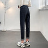 Winter Female High Waist Grunge Thicken Jeans Girls Y2k Clothes Thermal Harem Pants Women Streetwear Black Blue Trousers