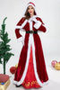 Deluxe Classic Mrs. Claus Christmas Costume Xmas Party Santa Claus Cosplay Women Red Dress Christmas Queen Carnival Party Dress