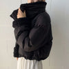 Korean Double-Sided Wear Lamb Fur Patchwork Down Cotton Jacket Women's Autumn Winter Short Big Lapel Student Bread Coat