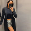 Office Lady Blazer Jacket Shoulder Pad Long Sleeve Lapel Female Coat Spring Button Pocket Lady Commuting Outwear