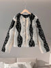 Print Faux Fur Jackets Women Loose O Neck Long Sleeves Fluffy Warm Parka Female Winter Chic Street Outwears