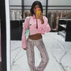 Colorful Striped Jeans Women's Long Pants Female High Street Low-waisted Pockets Denim Trousers Women's Holiday Outwear