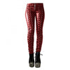 Pants Trousers Skinny Faux Leather Button Women Steampunk Cosplay Carnival Party Trousers