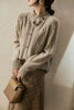 100% pure cashmere cardigan women's winter coat thickened loose knit sweater coat
