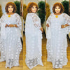 Elegant African Dresses for Women Traditional Dashiki Lace Boubou Plus Size Wedding Party Gown Muslim Kaftan Maxi Dress