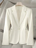 Women Blazer Fuchsia Apricot Black Long Sleeve Single Button Suit Ladies Work Wear Jacket Coat Female Outerwear 4XL