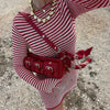 Women Vintage Striped Knitted Mini Dress Y2K Long Sleeve Slim Short Sweater Dress Elegant Ladies Holiday Beachwear