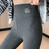 Gray Ribbed Leggings for Woman High Waist Stretch Tight Winter Leggings Solid Color Comfortable Warm Slim Fit Leggings Lady