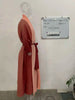 Gradient Pleated Trench Coat For Women Bat Sleeve Scarf Collar Long Windbreaker Female Clothing 2DA2148