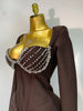 Women Sexy Sparkly Beading Bandage Dress Long Sleeve Bodycon Celebrity Party Elegant Evening Club Pary Dresses