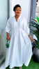 Women Elegant Shiny Satin Loose Party Dress V Neck Beading High Waist Long Gowns Formal Celebrate Evening Event Birthday Robes