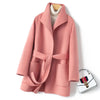 Winter Double-sided Woolen Coat Women's Short Hepburn 100% Wool Coat for Women Elegant Clothes Chaqueta Feminine F