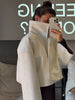 Chic Women Cropped PU Leather Jacket Stand Collar Wide Flare Sleeve Asymmetrical Wrap Open Front Coat Autumn Loose Jackets