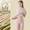 Women's Cashmere Silk Thermal Underwear Thermal Tops Warm Pants Thickened Solid Color Half Turtleneck Long Sleeve Winter Clothes