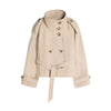 Elegant Women's Windbreaker Stand Collar Double Breasted Long Sleeve Pockets Female Jacket Spring Autumn Lady Commute Tops