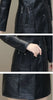 Womens Leather Windbreaker Plus Velvet Thick PU Leather Cotton Coat Long Suit Collar Large Size Warm Leather Jackets