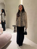 Leopard Printed Faux Fur Women's Coats Slim Lapel Single Breasted Full Sleeve Coat Autumn Winter Lady Warm Jackets