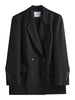 Chic Double-breasted Casual Blazer Jacket for Women Spring Loose Lazy Style Top 25FS11097