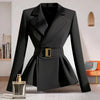 Women's Blazer Jacket Spring Autumn Slim Black Office Ladies Outerwear Solid Color Casual Female Suit Coat